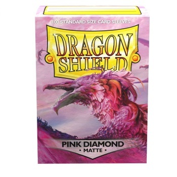 Dragon Shield (Standard Size) (100) Protective Sleeves - Matte Pink Diamond