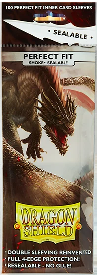 Dragon Shield (Standard size) (100) Perfect Fit Sleeves - Smoke SEALABLE