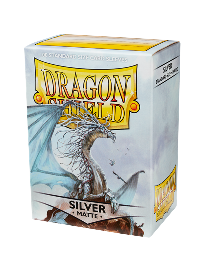 Dragon Shield (Standard size) (100) Protective Sleeves - Matte Silver