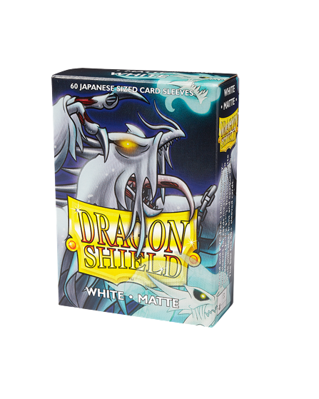 Dragon Shield Japanese Size Card Sleeves - Matte White (60 Sleeves)