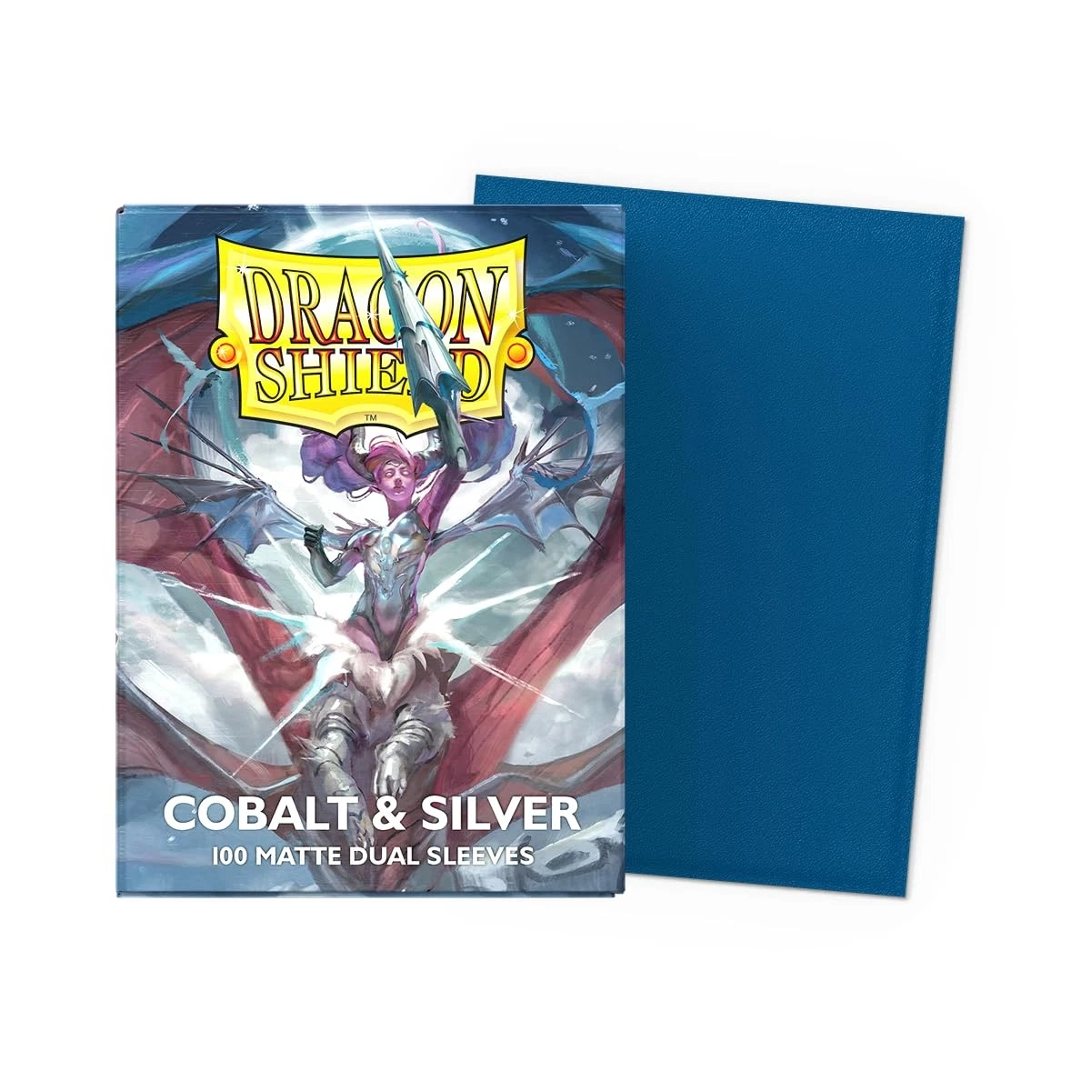 Dragon Shield Blue (Cobalt) Silver Dual Matte Sleeves - Standard Size (100 Sleeves) - Image 5